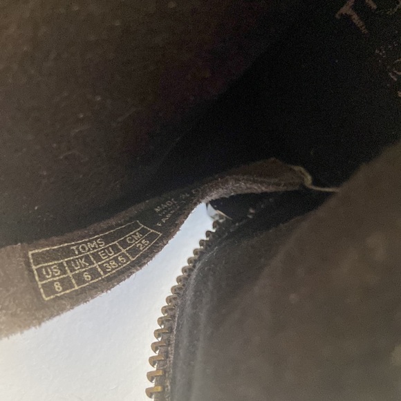 Tom's chunky heel grey and brown tone tweed shoe boots with fringe zipper detail - Picture 12 of 16